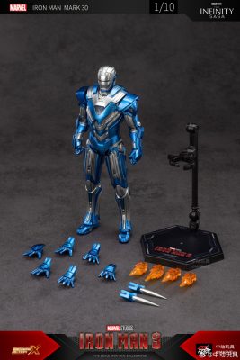 Mô hình ZD Toys Chính hãng Iron man Mark 30 Blue Steel